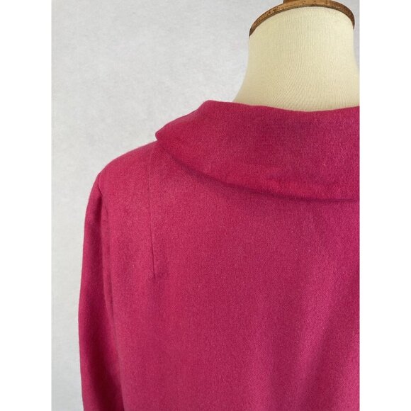 Vintage Hip Length Swing Coat Hot Pink Wool Women’s Size L 3/4 Sleeve - Picture 7 of 11